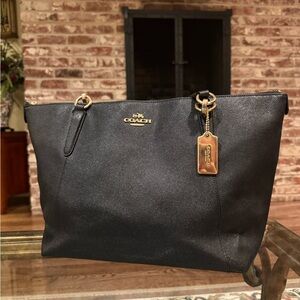 Designer Coach Black Tote with Gold Accents!! (accepting offers)